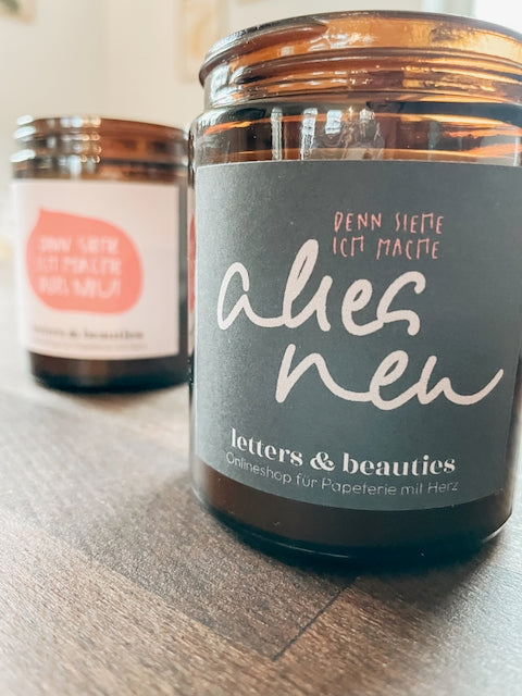 Duftkerze mit Lemongrass "ich mache alles neu"