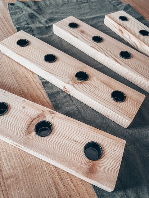 Kerzenbrett mit Dip Dye Kerzen