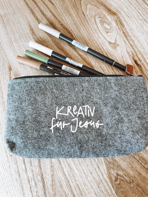 Stifteetui mit Schriftzug "kreativ für Jesus", Mäppchen, christliche Geschenke
