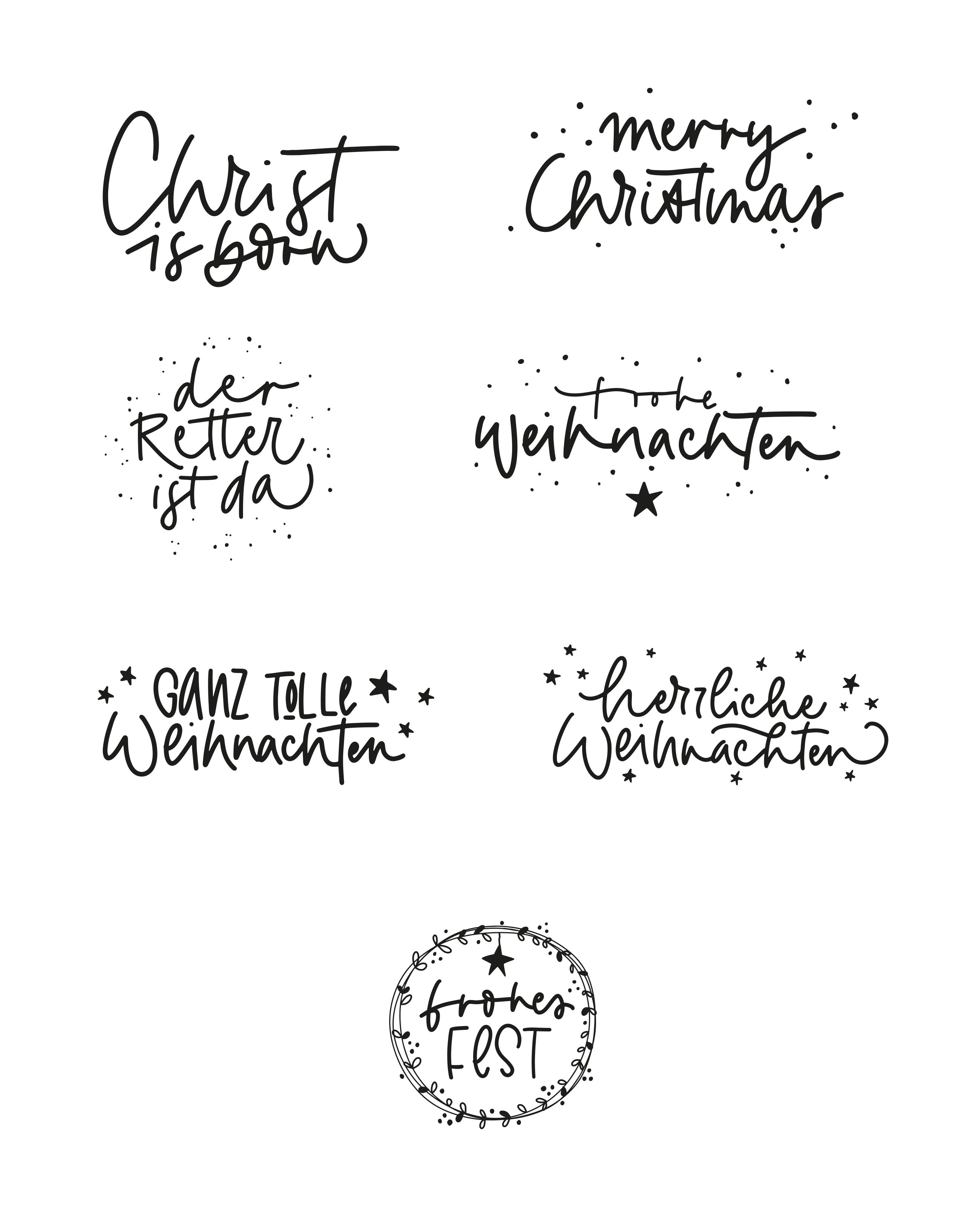 xmas DIY-Letteringvorlagen