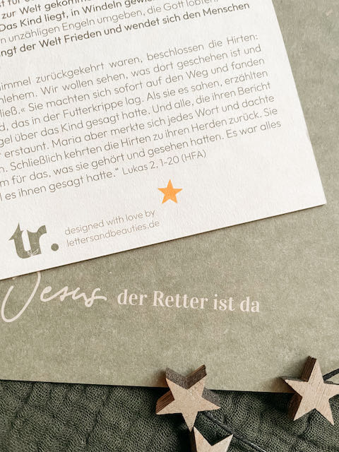 Weihnachtskarte mit Bibelvers, christliche Weihnachtskarte, Friedefürst, Wunderrat, lettersandbeauties, christlicher onlineshop, Glaube im Alltag, Ermutigung, Weihnachtsgeschichte, Weihnachtsgeschenke