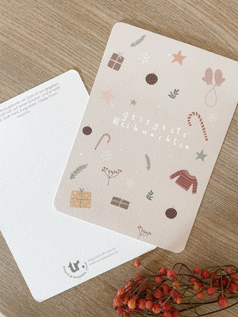 christliche Weihnachtskarte, frohe Weihnachten, Karte für Weihnachten mit Bibelvers