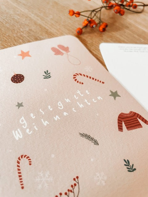 christliche Weihnachtskarte, frohe Weihnachten, Karte für Weihnachten mit Bibelvers