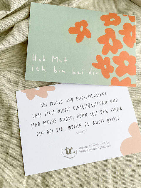 Ermutigung für die Gemeinde, Segnungskarten für den Hauskreis, Affirmationskarten, Bibelverse die Mut machen, lettersandbeauties