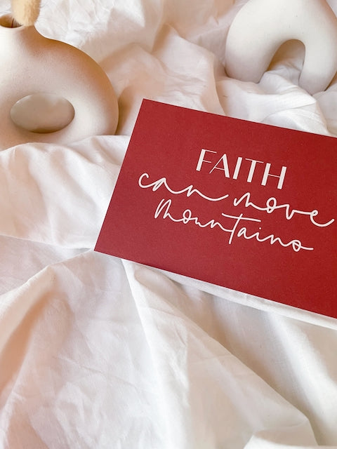 Postkarten mit Bibelvers, christliche Karte, christlicher shop, christliche Geschenke, lettersandbeauties, Faith can move mountains