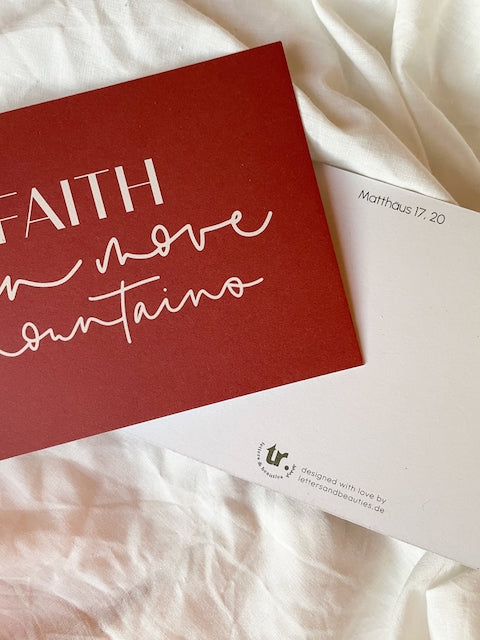 Postkarten mit Bibelvers, christliche Karte, christlicher shop, christliche Geschenke, lettersandbeauties, Faith can move mountains