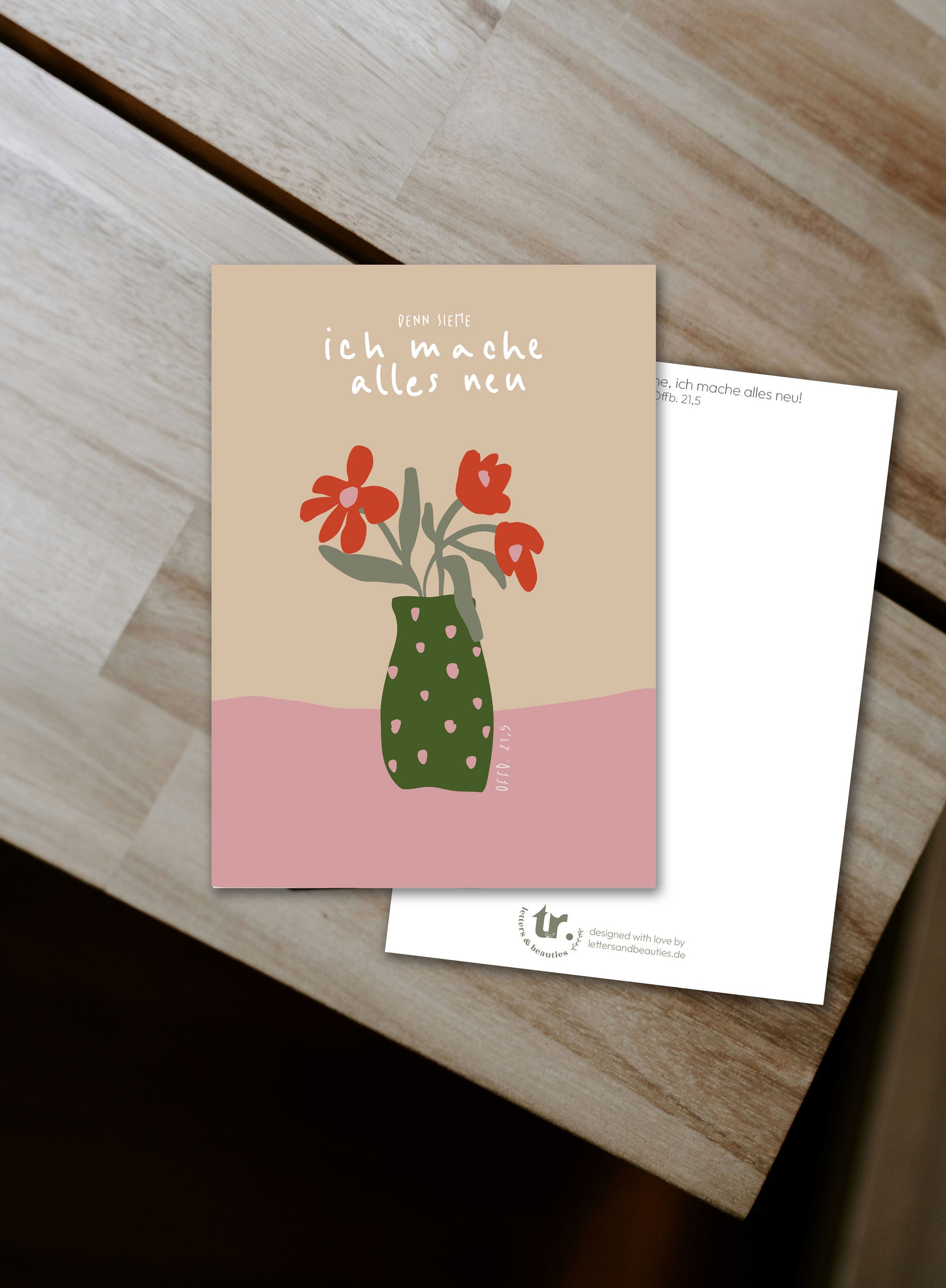 Jahreslosung 2026, Gott spricht: denn siehe ich mache alles neu, Postkarten zur Jahreslosung, Bibelverskarten, christliche Geschenke