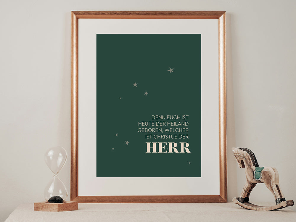 Poster Weihnachten "Denn euch ist heute der Heiland geboren"
