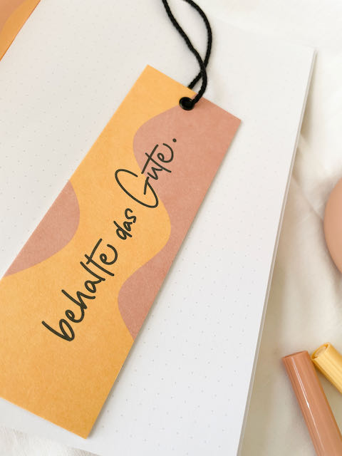 Lesezeichen, Jahreslosung 25, behalte das Gute, lettersandbeauties, christlicher onlineshop, christliche Geschenke