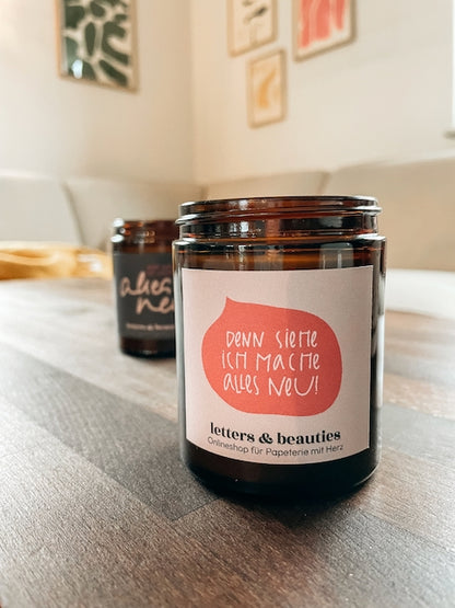 Duftkerze mit Lemongrass "ich mache alles neu"