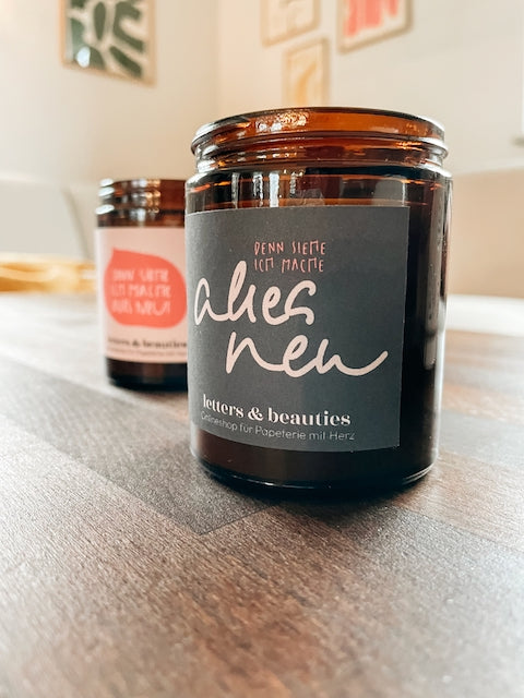 Duftkerze mit Lemongrass "ich mache alles neu"