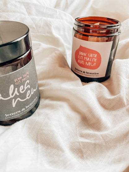 Duftkerze mit Lemongrass "ich mache alles neu"