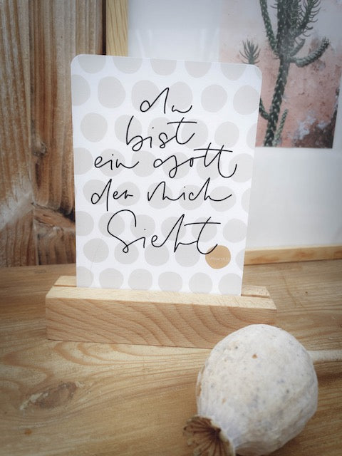 du bist ein Gott der mich sieht, Postkarte mit Bibelvers, Jahreslosung 2023