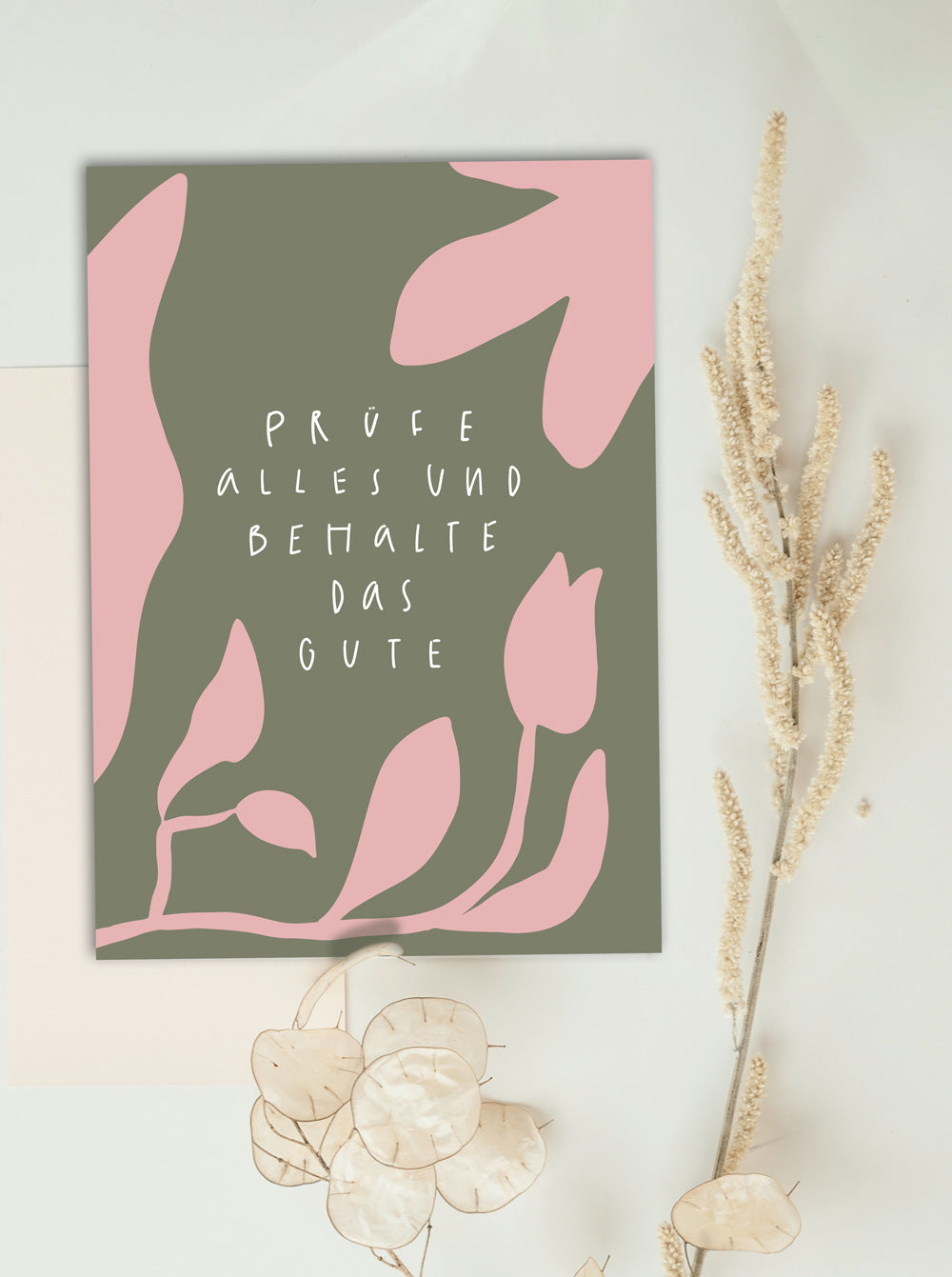 Jahreslosung 2025, Prüfe alles und behalte das Gute, Postkarten zur Jahreslosung, christliche Postkarten, Karten für die Gemeinde, Hauskreis, lettersandbeauties