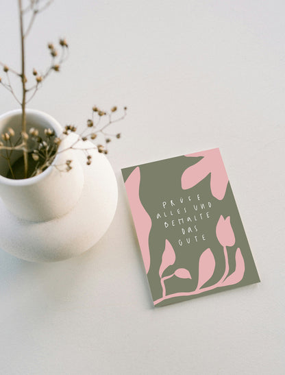 Jahreslosung 2025, Prüfe alles und behalte das Gute, Postkarten zur Jahreslosung, christliche Postkarten, Karten für die Gemeinde, Hauskreis, lettersandbeauties