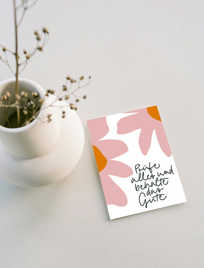 Jahreslosung 2025, Prüfe alles und behalte das Gute, Postkarten zur Jahreslosung, christliche Postkarten, Karten für die Gemeinde, Hauskreis, lettersandbeauties