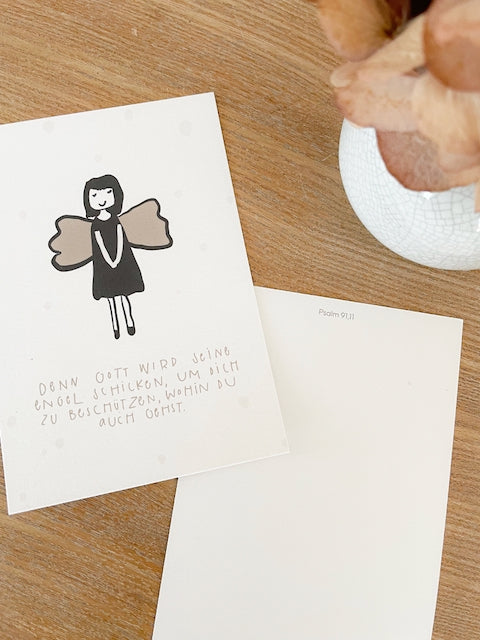 Karte "denn Gott wird seine Engel schicken"