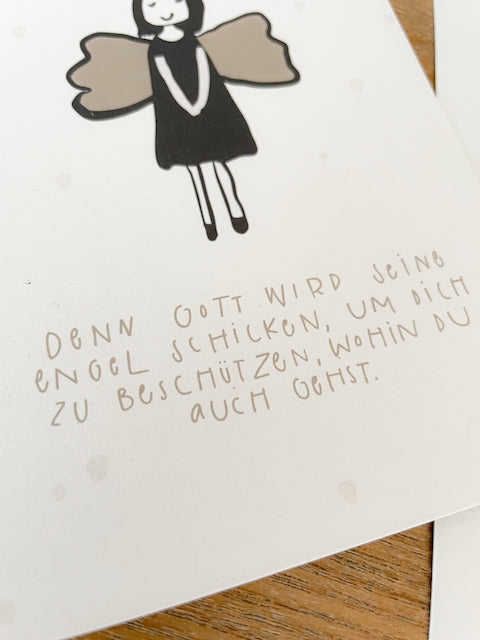 Karte "denn Gott wird seine Engel schicken"
