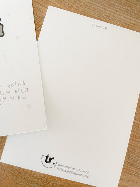 Karte "denn Gott wird seine Engel schicken"