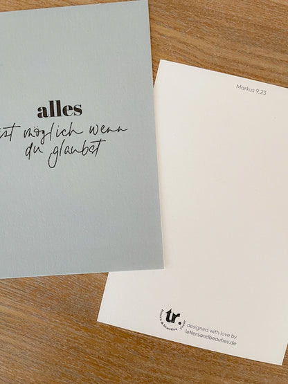 Karte "alles ist möglich"