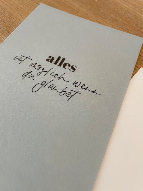 Karte "alles ist möglich"