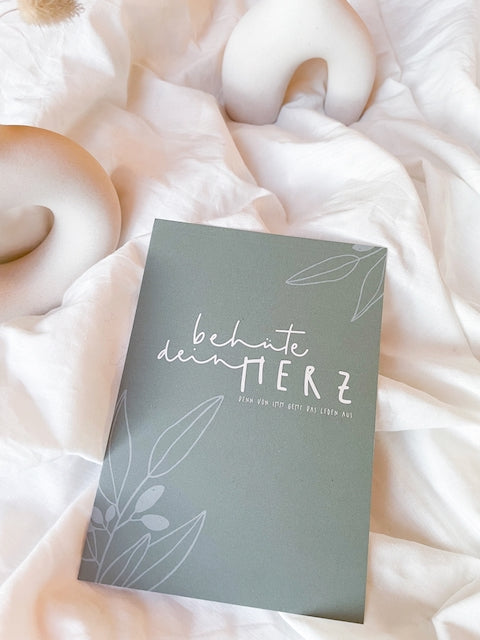 Postkarten mit Bibelvers, christliche Karte, christlicher shop, christliche Geschenke, lettersandbeauties, Behüte dein Herz