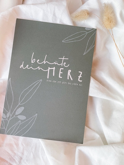 Postkarten mit Bibelvers, christliche Karte, christlicher shop, christliche Geschenke, lettersandbeauties, Behüte dein Herz