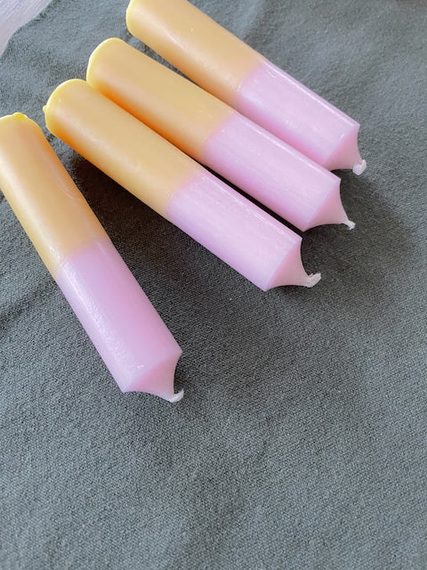 Kerzenbrett mit Dip Dye Kerzen