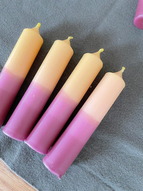 Kerzenbrett mit Dip Dye Kerzen