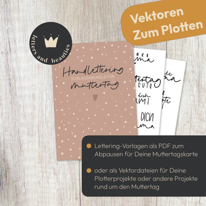 DIY-Letteringvorlagen für Muttertag als Plotterdateien