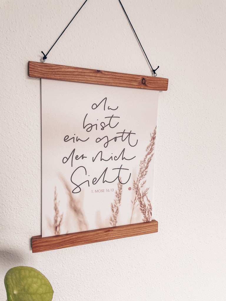 Poster zur Jahreslosung 2023, du bist ein Gott der mich sieht,  lettersandbeauties, christlicher onlineshop, Glaube im Alltag, Ermutigung