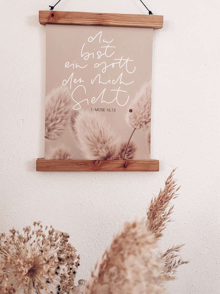 Poster zur Jahreslosung 2023, du bist ein Gott der mich sieht,  lettersandbeauties, christlicher onlineshop, Glaube im Alltag, Ermutigung