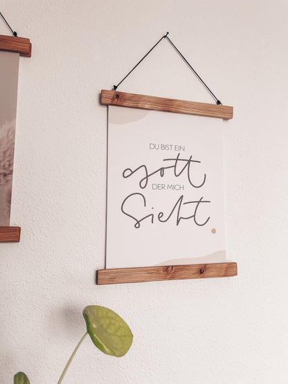 Poster zur Jahreslosung 2023, du bist ein Gott der mich sieht,  lettersandbeauties, christlicher onlineshop, Glaube im Alltag, Ermutigung