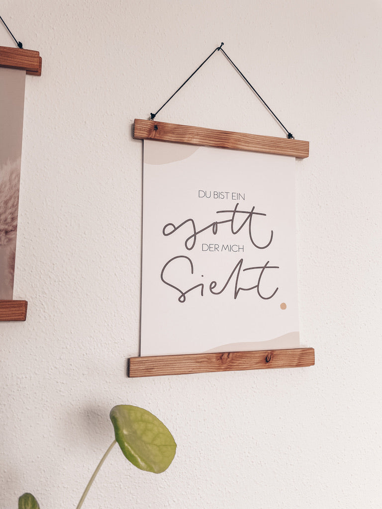 Poster zur Jahreslosung 2023, du bist ein Gott der mich sieht,  lettersandbeauties, christlicher onlineshop, Glaube im Alltag, Ermutigung