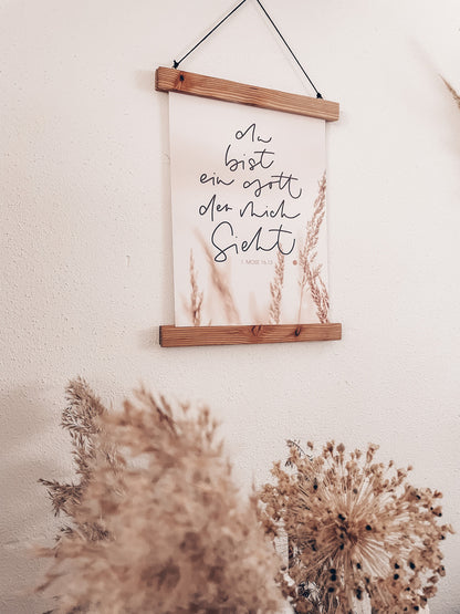 Poster zur Jahreslosung 2023, du bist ein Gott der mich sieht,  lettersandbeauties, christlicher onlineshop, Glaube im Alltag, Ermutigung