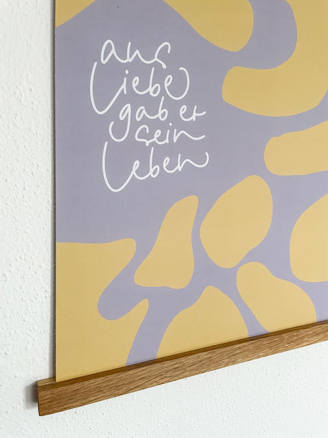 aus Liebe gab er sein Leben, christlicher Posterprint, christliche Geschenke, Wandgestaltung für Christen