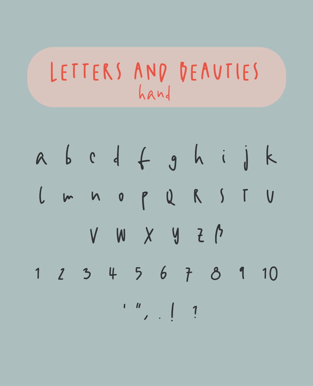 Digitale Schrift "letters and beauties hand"