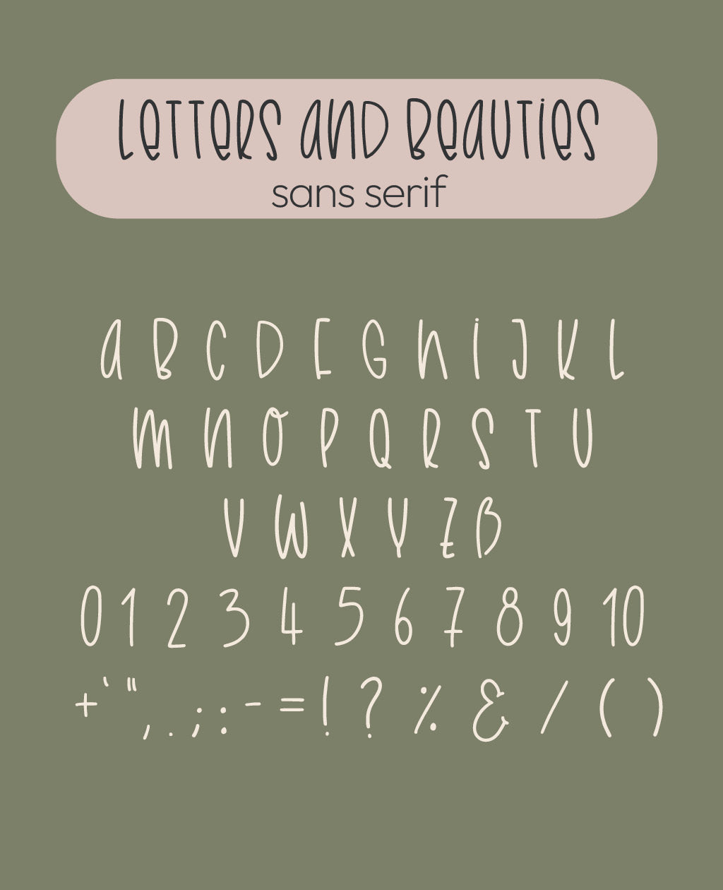 Digitale Schrift "letters and beauties sans serif"