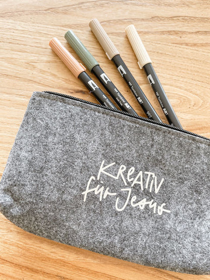 Stifteetui mit Schriftzug "kreativ für Jesus", Mäppchen, christliche Geschenke