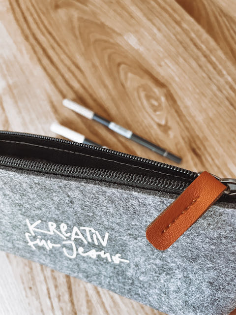 Stifteetui mit Schriftzug "kreativ für Jesus", Mäppchen, christliche Geschenke