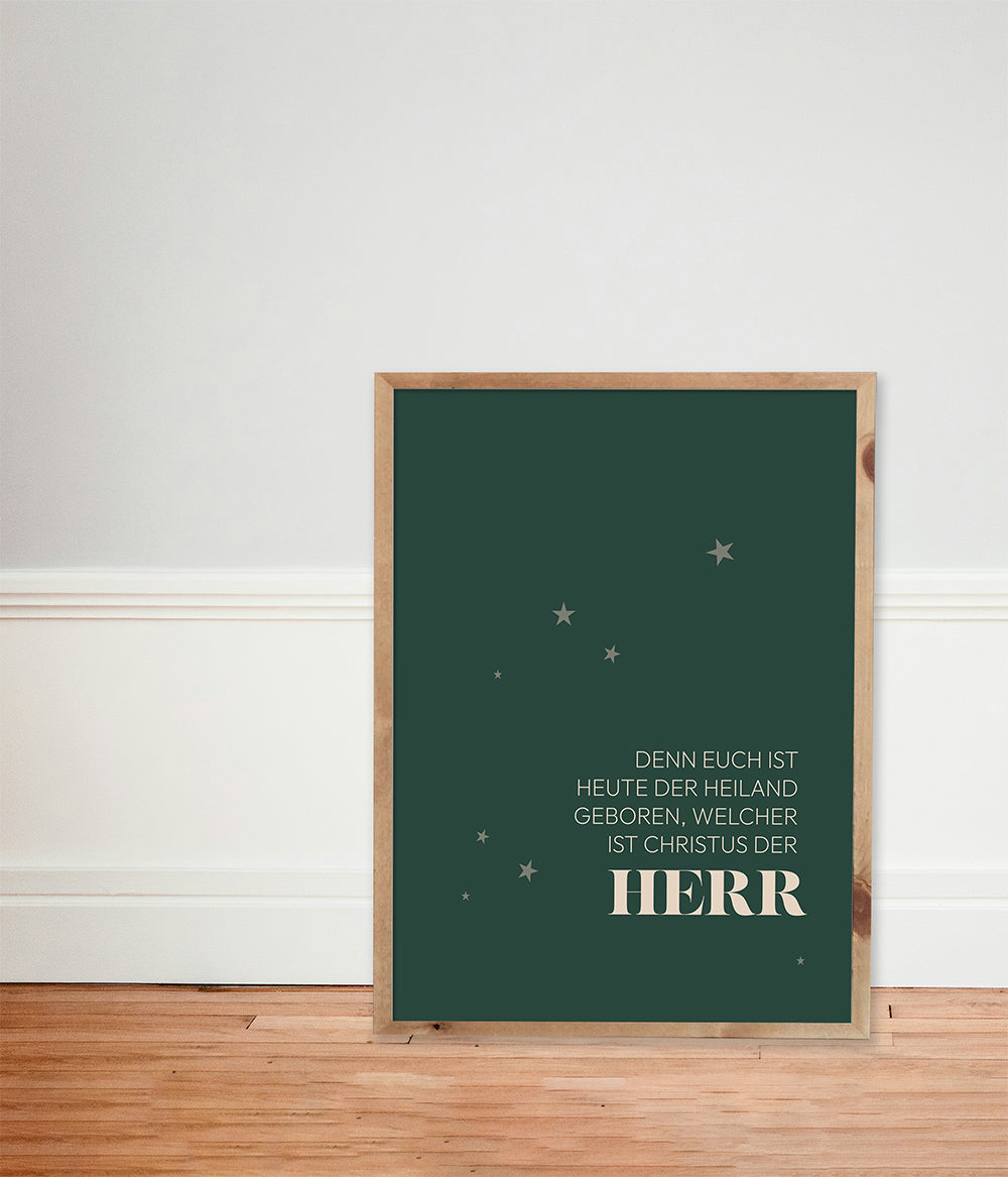 Poster Weihnachten "Denn euch ist heute der Heiland geboren"