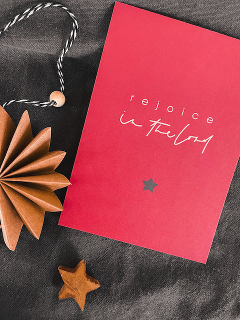 Weihnachtskarte mit Bibelvers, christliche Weihnachtskarten, christlicher onlineshop, Friedefürst, Jesus der Retter ist da, lettersandbeauties, gesegnete Weihnachten, Oh come let us adore him, rejoice in the Lord