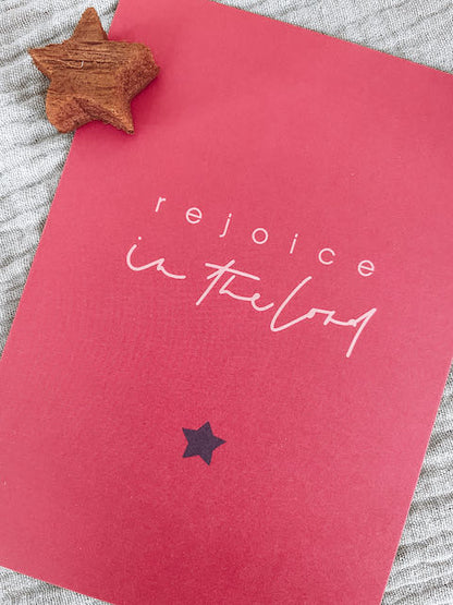 Weihnachtskarte mit Bibelvers, christliche Weihnachtskarten, christlicher onlineshop, Friedefürst, Jesus der Retter ist da, lettersandbeauties, gesegnete Weihnachten, Oh come let us adore him, rejoice in the Lord