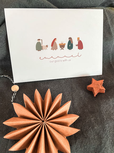 Weihnachtskarte mit Bibelvers, christliche Weihnachtskarten, christlicher onlineshop, Friedefürst, Jesus der Retter ist da, lettersandbeauties, gesegnete Weihnachten, Immanuel, Gott ist mit uns