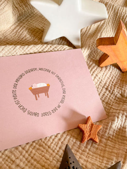 Weihnachtskartenset "glory to the newborn king"