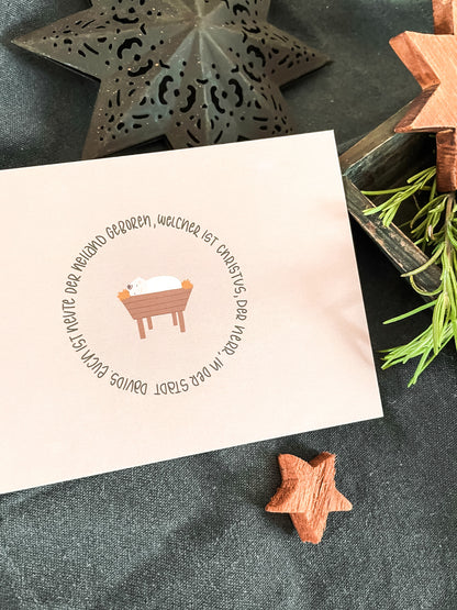 christliche Geschenke, christlicher shop, lettersandbeauties, Weihnachtskarten, christliche Karten zu Weihnachten, Christus ist geboren, Glory to the newborn King