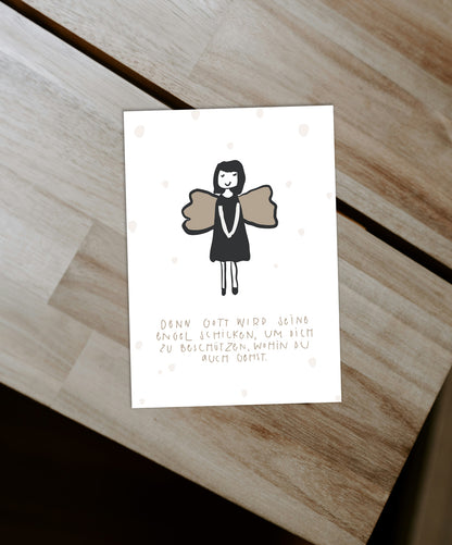 Karte "denn Gott wird seine Engel schicken"