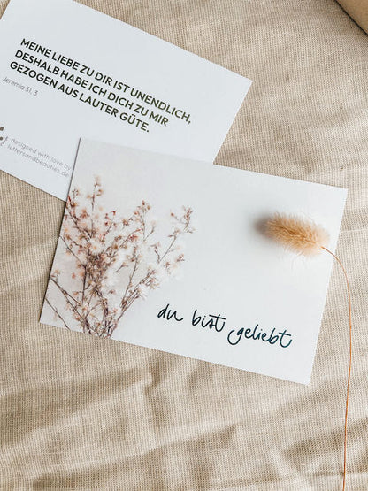 Karten zur Ermutigung, Affirmation, Segnungskarten, Hauskreis, du bist geliebt