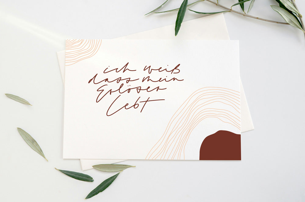 Karte "ich weiß, dass mein Erlöser lebt"