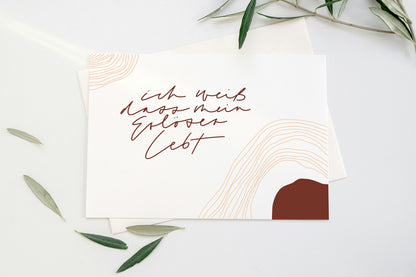 Karte "ich weiß, dass mein Erlöser lebt"